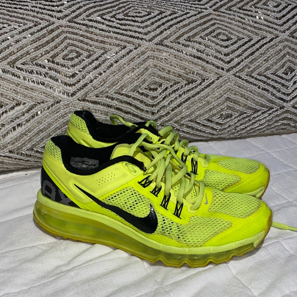 Nike Air Max Neon Yellow and Black Shoes